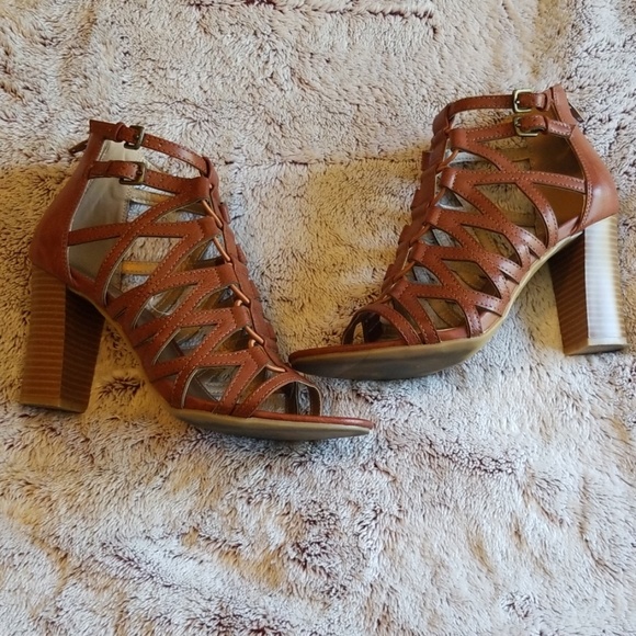 Rampage Shoes - Rampage Ram-Elsies Women Strappy Caged Block Heel